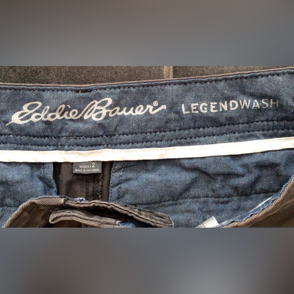 EDDIE BAUER Earthy Charcoal Cotton Straight Cut Pants - US 2 - Picture 3 of 5